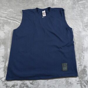 Vintage Nike Shirt Mens Large Blue Center Swoosh Y2k Sleeveless Basketball
